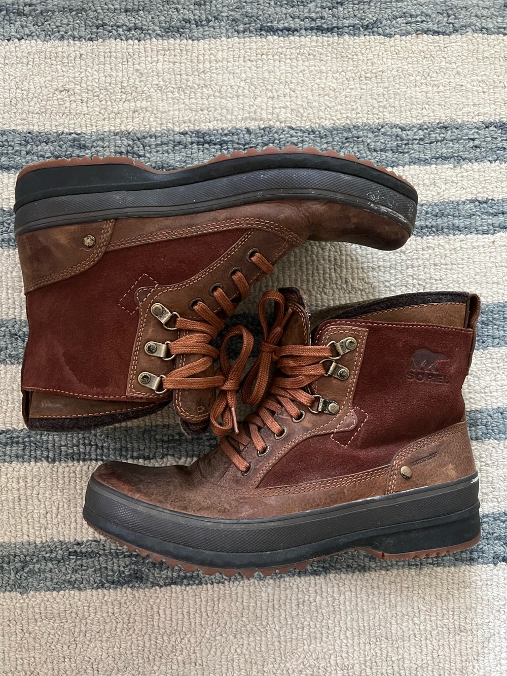 Brown Sorel NM1567 Brimley Leather and Suede Waterproof Boots